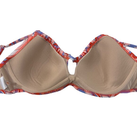 Shade & Shore Womens Floral Printed Bikini Top Size 34C Multicolor Nylon/Spandex - Picture 5 of 12